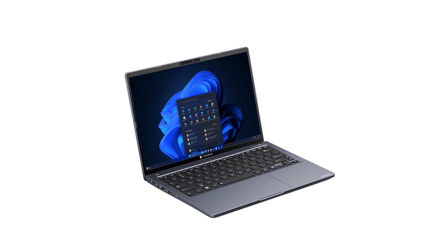 Close-up view of full-size RJ-45 Ethernet port, HDMI 2.1, and dual Thunderbolt 4 ports on Dynabook Portégé X30L-M