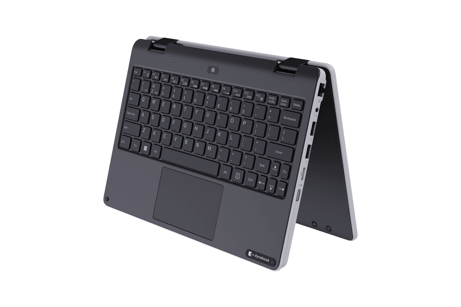 Student drawing with a digital active stylus pen on the 11.6-inch anti-glare HD multi-touch display of the Dynabook E11W 2-in-1.