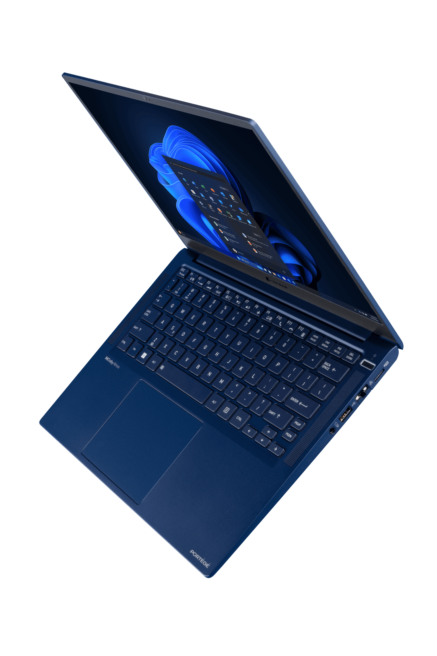 Dynabook Portégé X40L-M biometric fingerprint reader integrated into power button for secure Windows Hello login